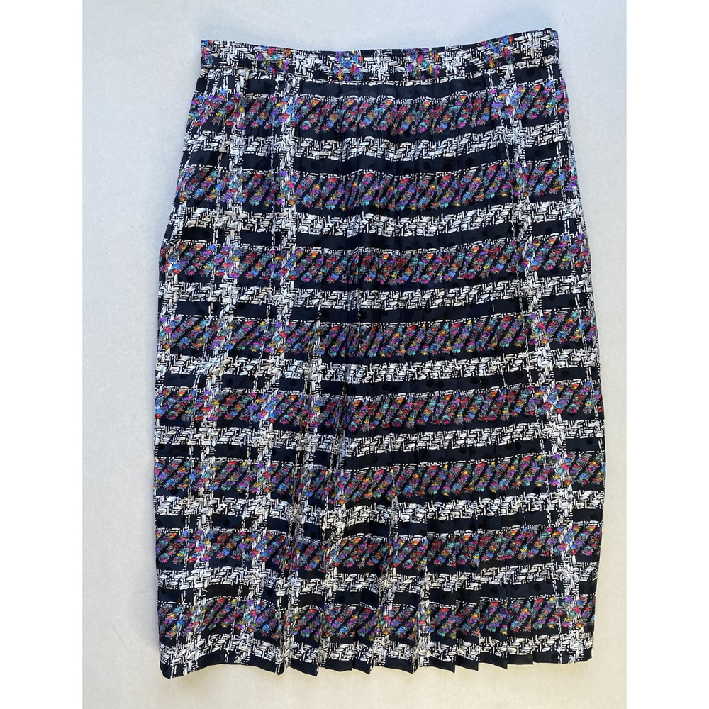 Vintage Skirt Womens Size 8 Julie Francis Pleated Midi 100% Silk Office Career